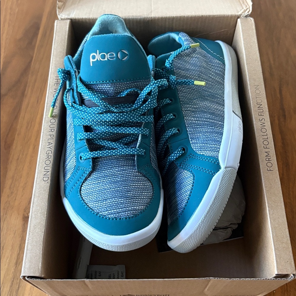 PLAE Teal and Gray Kids' Sneakers